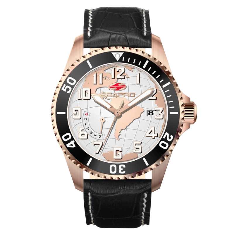 Seapro Voyager (Black, Rose Gold, 42mm)